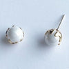 Faux Pearl Stud Earrings 8MM, White