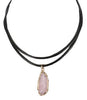 Natural Stone Charm Choker Necklace, Pink