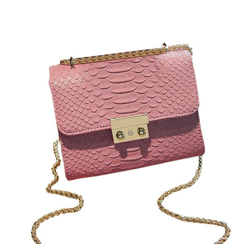 Chain Handle Messenger Handbag, Pink