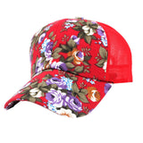 Floral Baseball Cap, Red