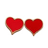 Heart Stud Earrings, Red