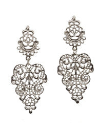 Bohemian Cutout Earrings, Silver