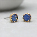 Crystal Stud Earrings, Blue