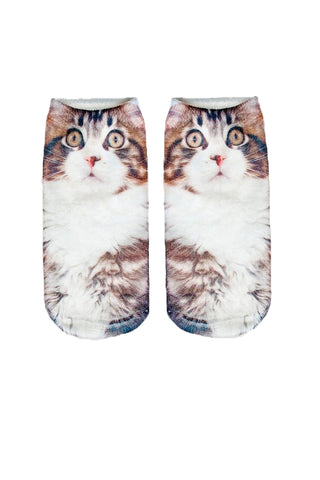 Printed Ankle Socks, Starry Night Cat