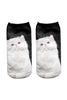 Printed Ankle Socks, Persian Cat