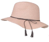 Summer Straw Hat With Tassel, Pink