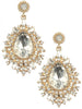 Crystal Cluster Stone Earrings, Gold