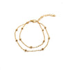 Gold Bead Double Chain Anklet