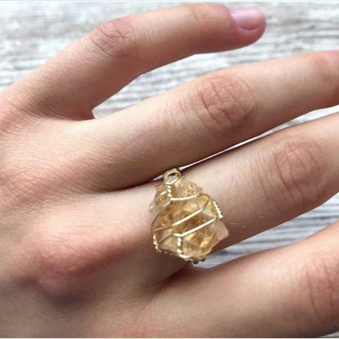 Crystal Stone Knuckle Ring, Gold