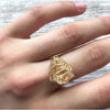 Wire Wrap Rough Stone Ring, Citrine